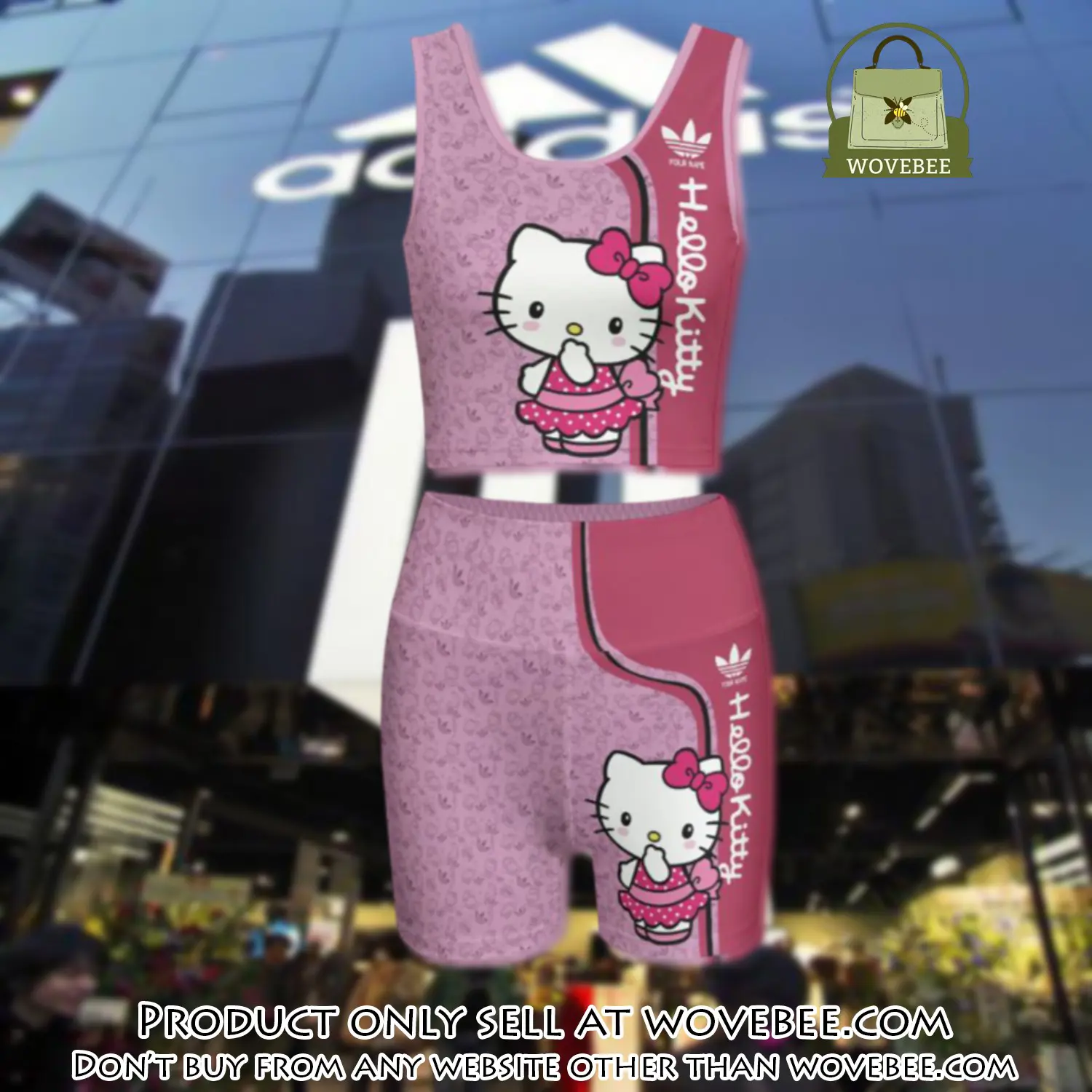 Adidas hello kitty summer women sport bra yoga set running outfit sby1039 wvb1324942